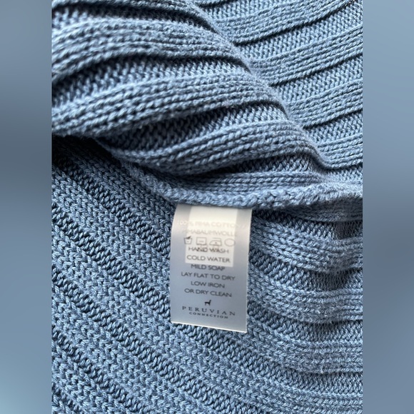 Peruvian Connection Rowe Ribbed Sweater In Blue Size S - Picture 9 of 15
